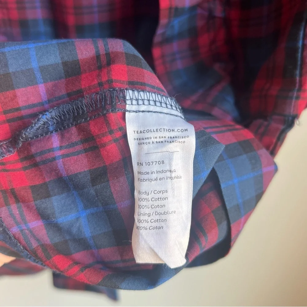 Tea Collection Vibrant Plaid Dress -Size 8 - Picture 5 of 8